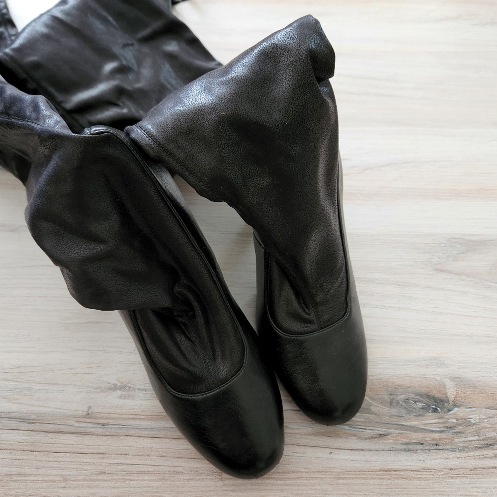 Colin Stuart Victoria's Secret Black Over The Knee High Heel Boots - Picture 5 of 10